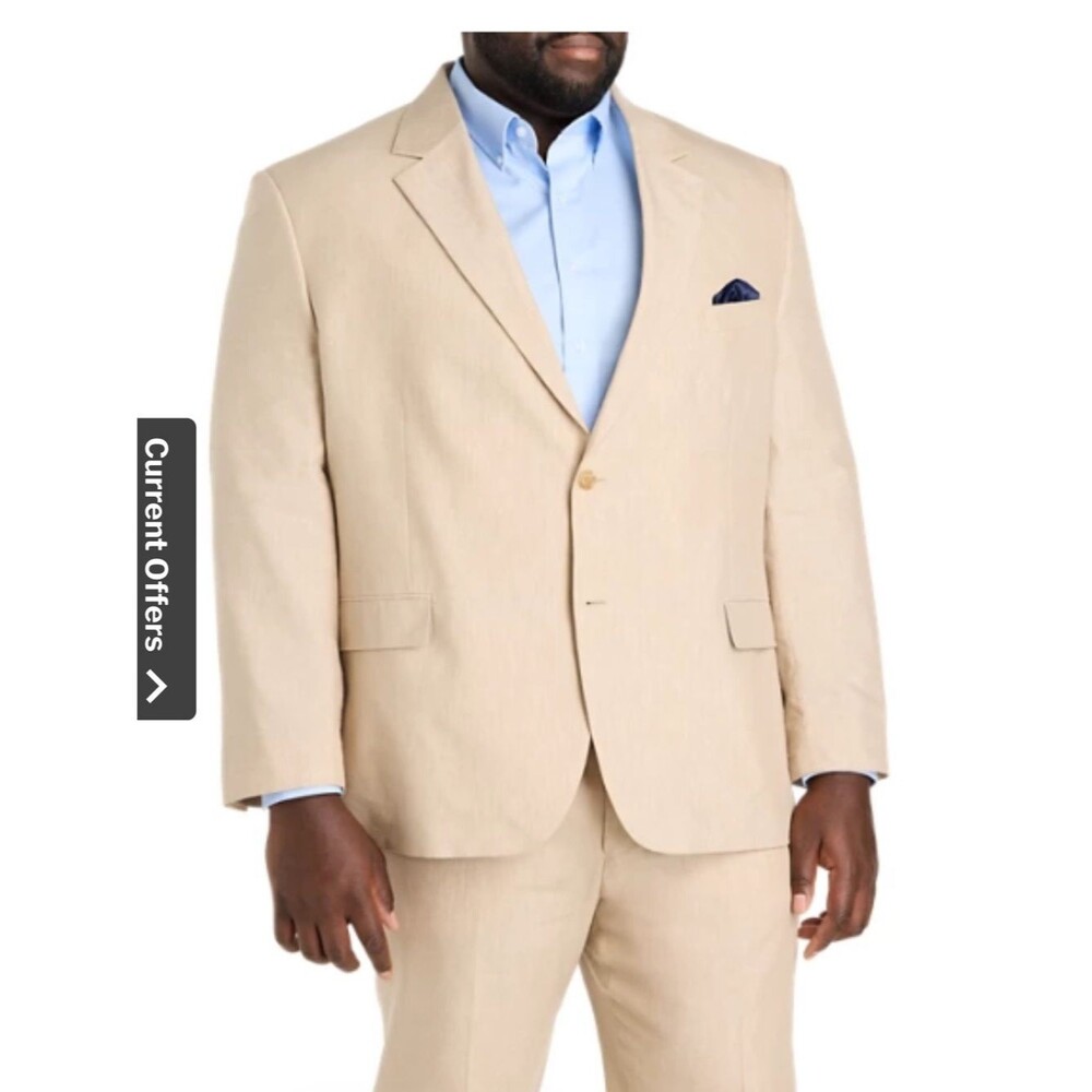 Geoffrey Beene Cream Blazer with Light Blue Shirt